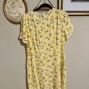 Old Navy Yellow Floral Midi Dress
